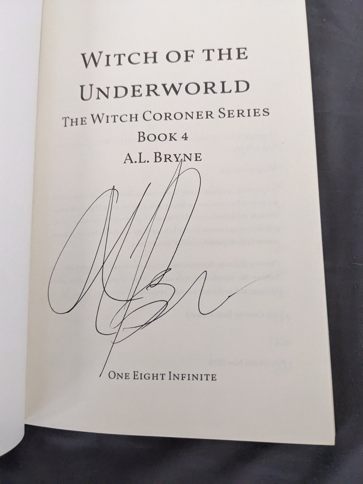 Witch of the Underworld (Book 4 of The Witch Coroner Series) Signed paperback